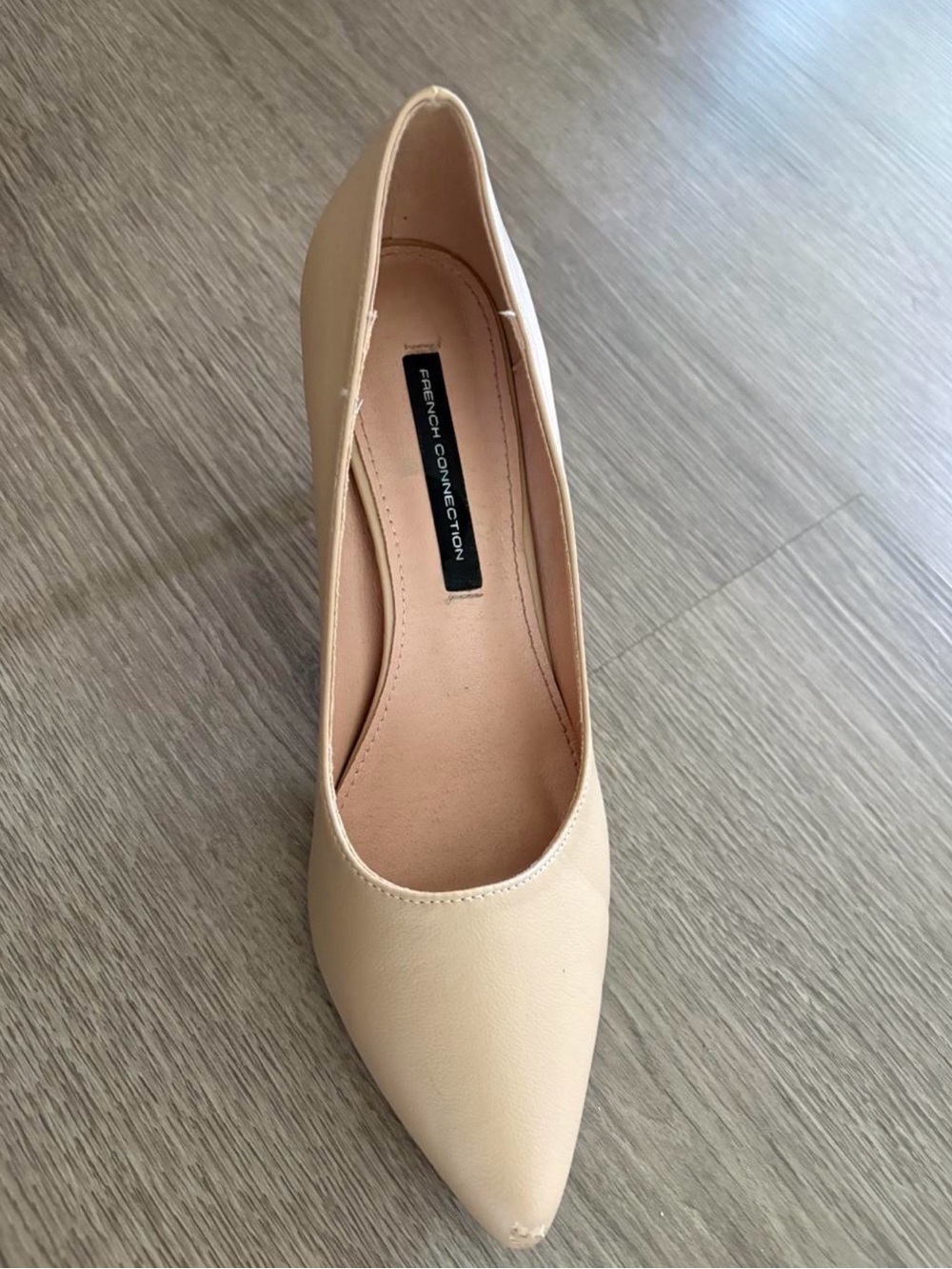 French Connection Nude Pointed Toe Kitten Heels Size 8